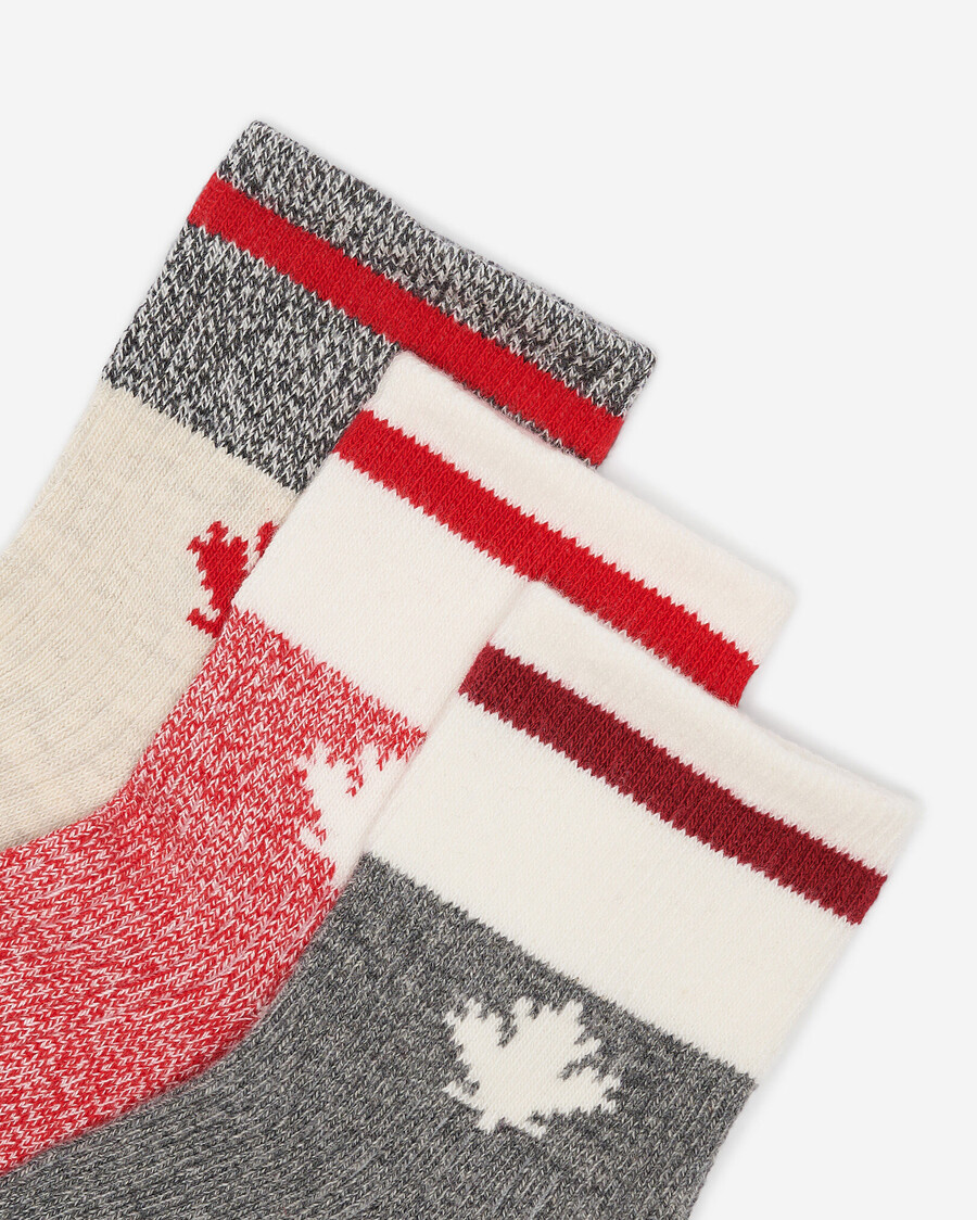 kinder-socken mit ahorn-motiv 3er-pack