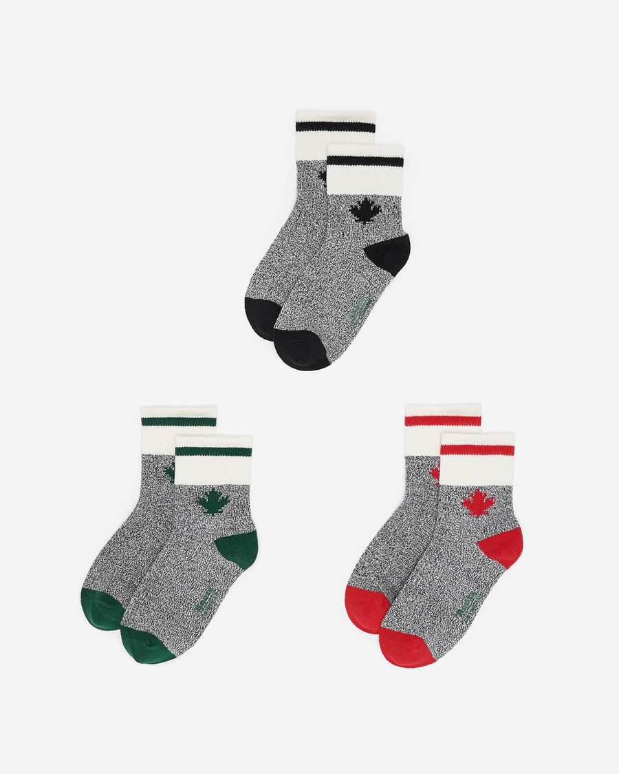 kinder-socken mit ahorn-motiv 3er-pack