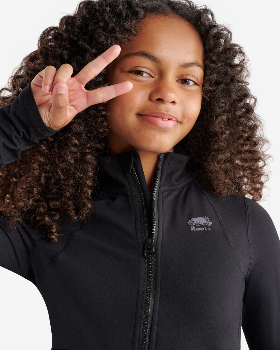 sportliche taillierte trainingsjacke für mädchen