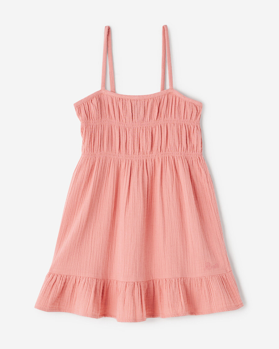 mädchen-stufenkleid mit crinkle-effekt