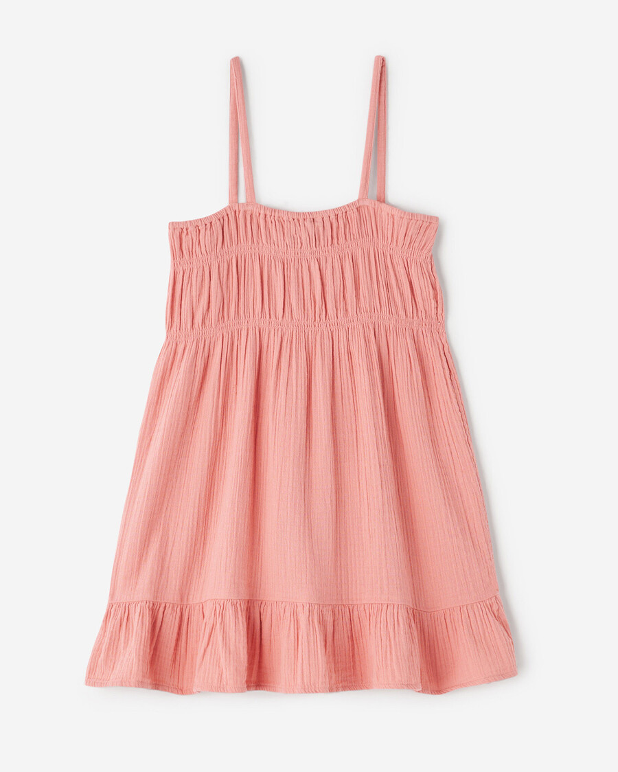 mädchen-stufenkleid mit crinkle-effekt