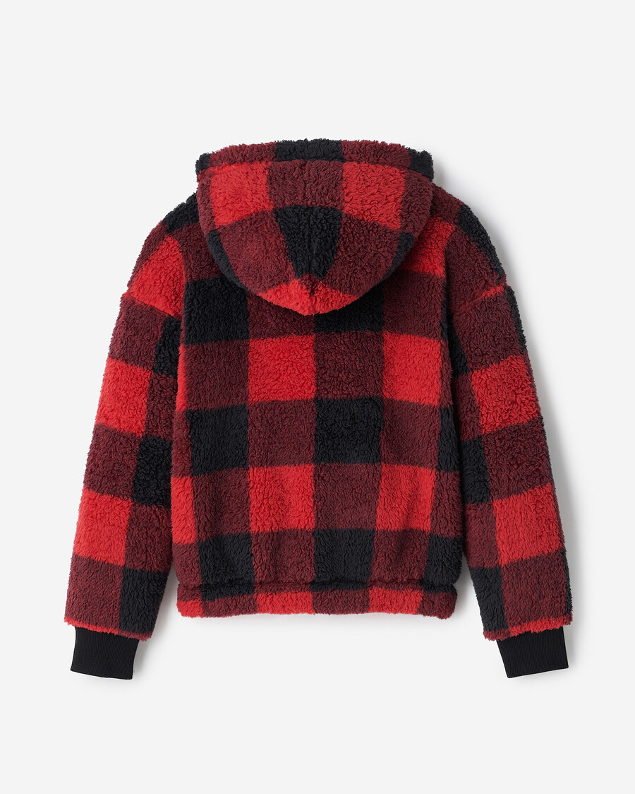 creekside kinder-fleece-kapuzenjacke mit durchgehendem reißverschluss und lammfellfutter