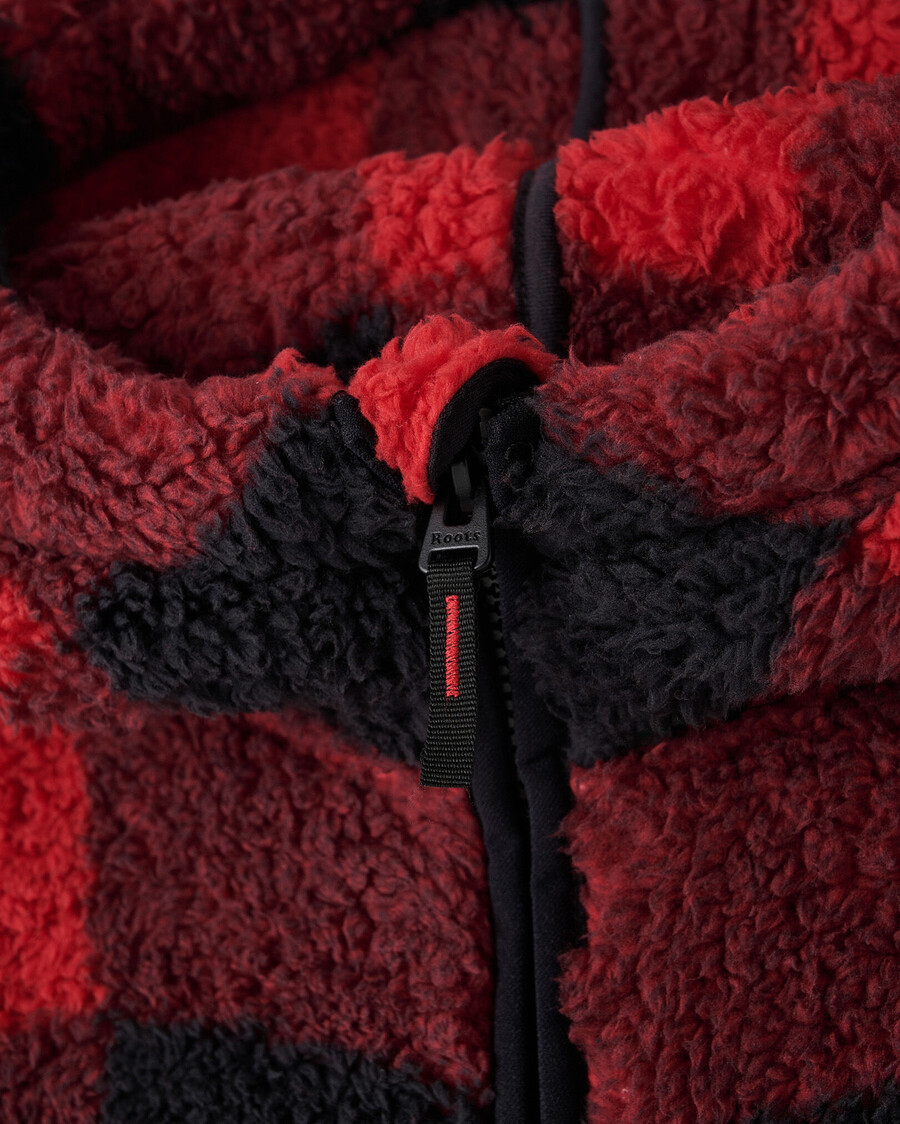 creekside kinder-fleece-kapuzenjacke mit durchgehendem reißverschluss und lammfellfutter