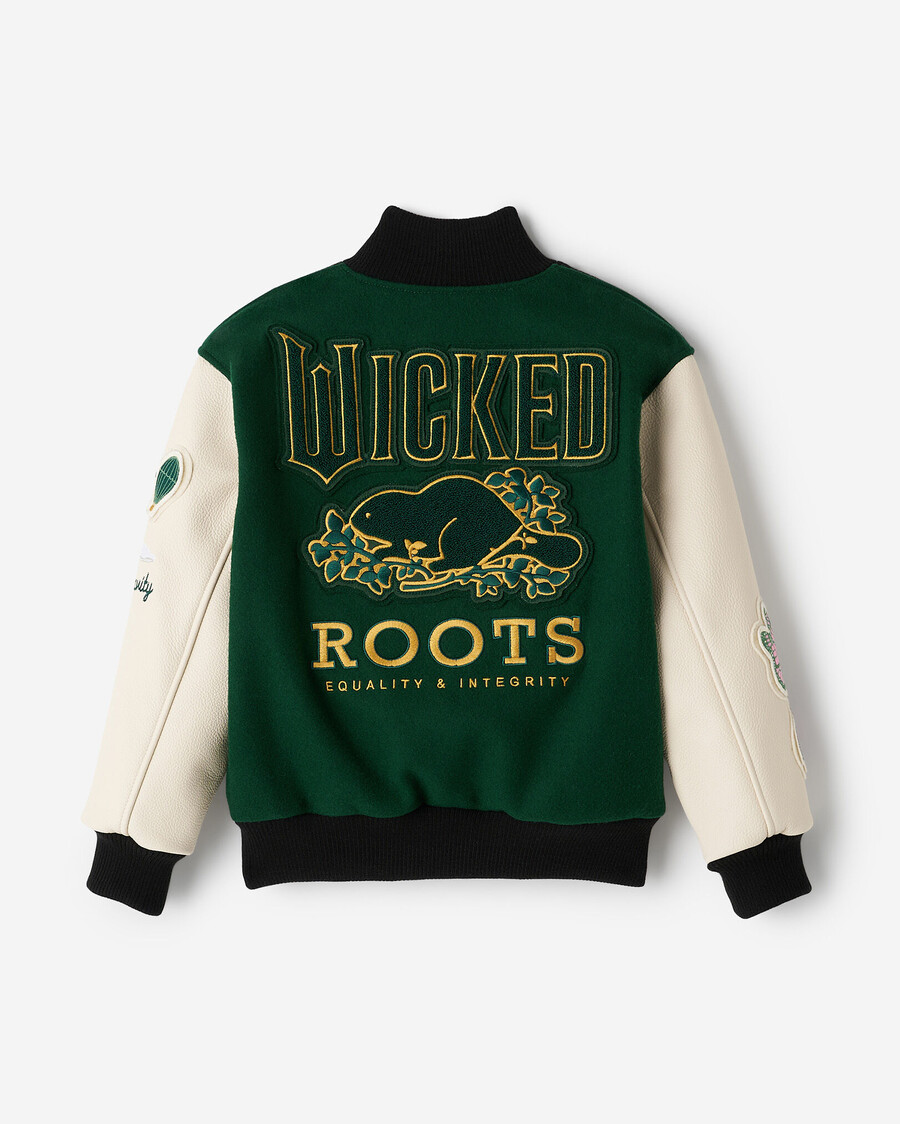 roots x wicked varsity-jacke für kinder