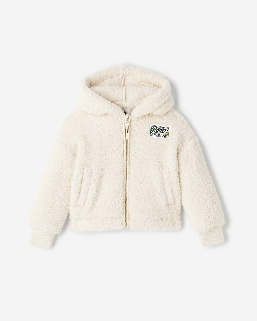 creekside shearling fleece-kapuzenjacke für kleinkinder mit durchgehendem reißverschluss