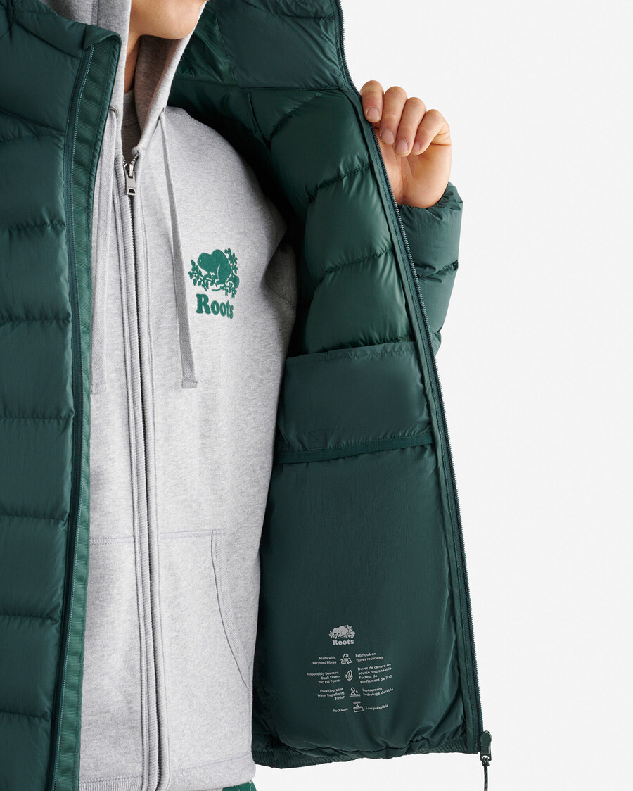 roots daunen-packbare jacke