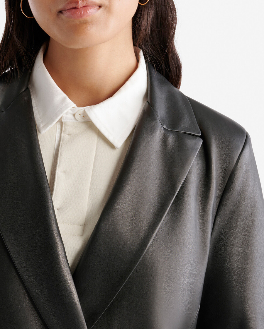 damen-lederblazer mit doppelter knopfleiste