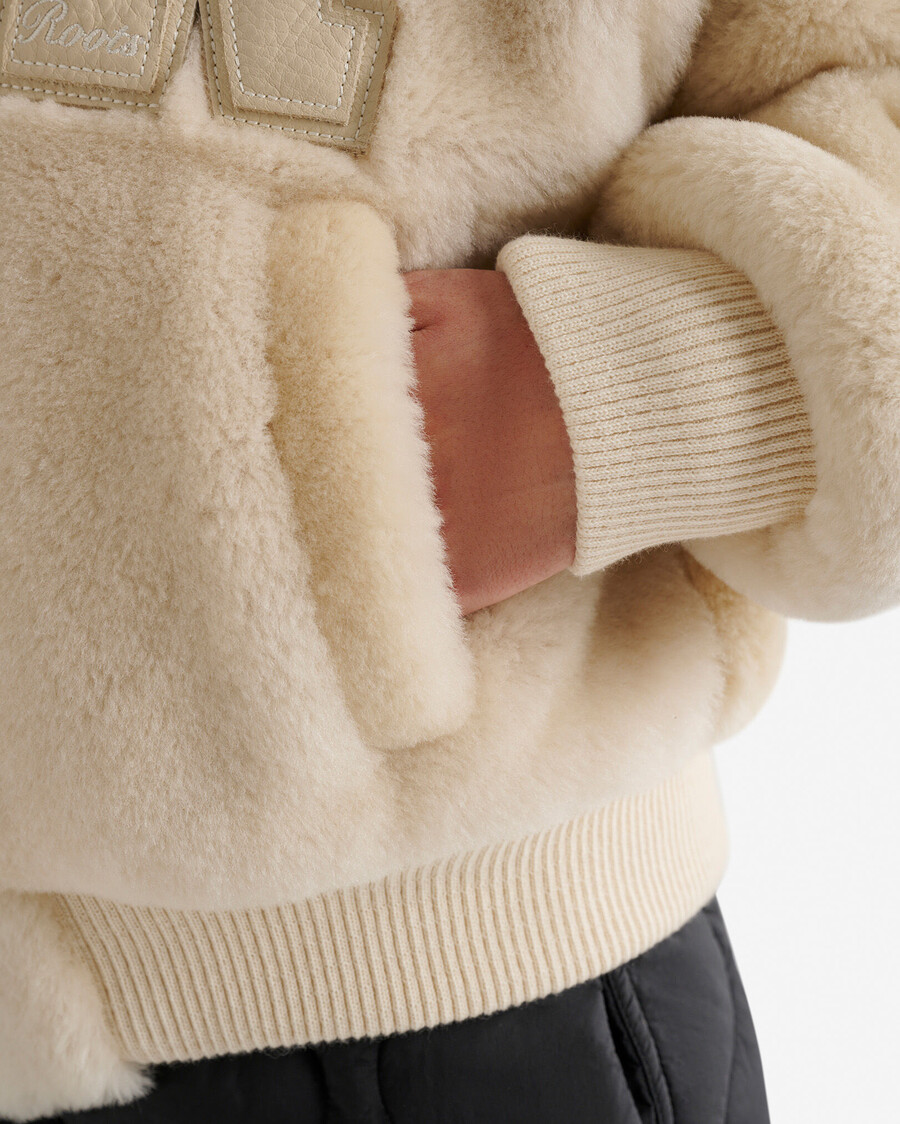 collegejacke mit lammfellfutter