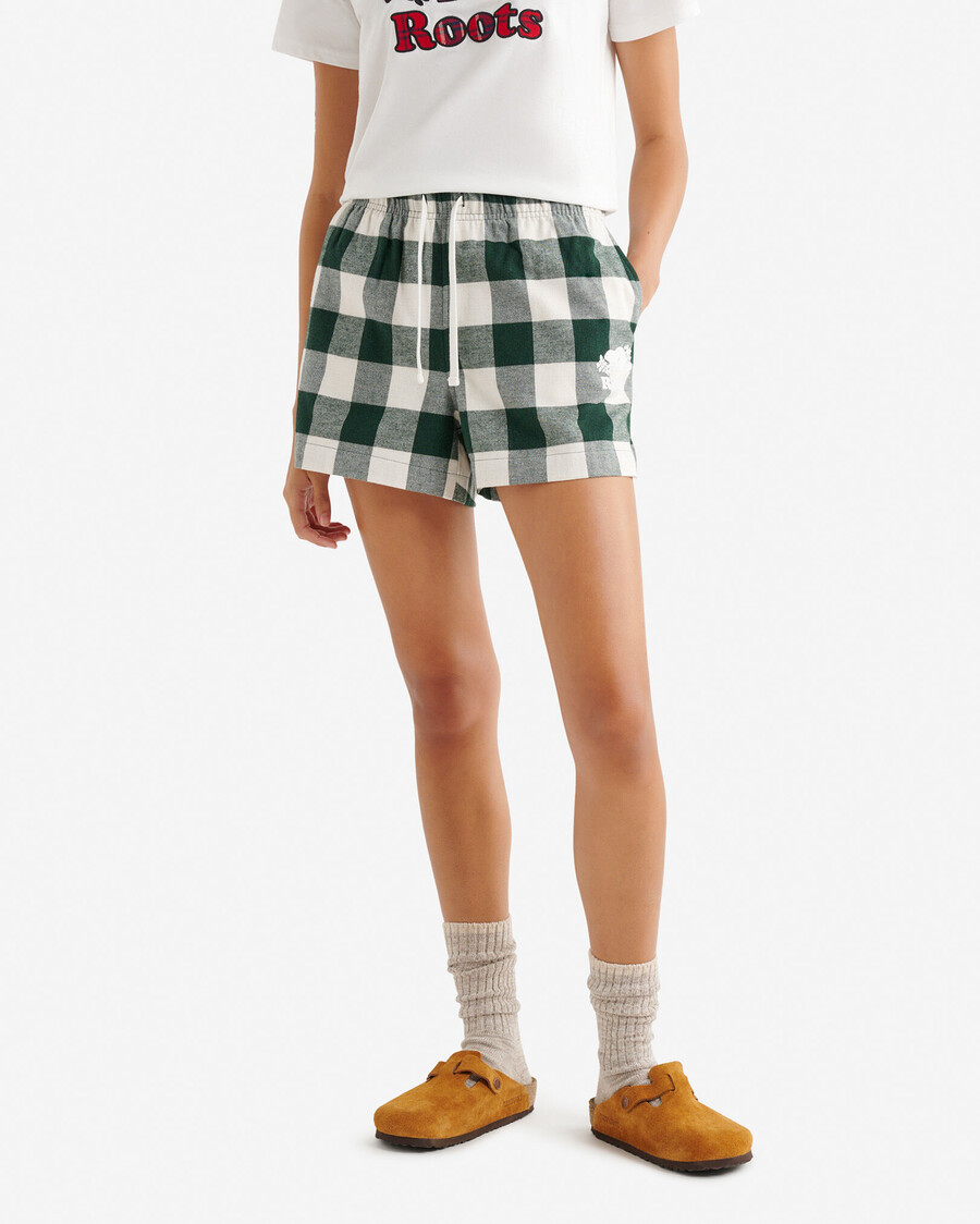 damen-pyjamashorts mit karomuster