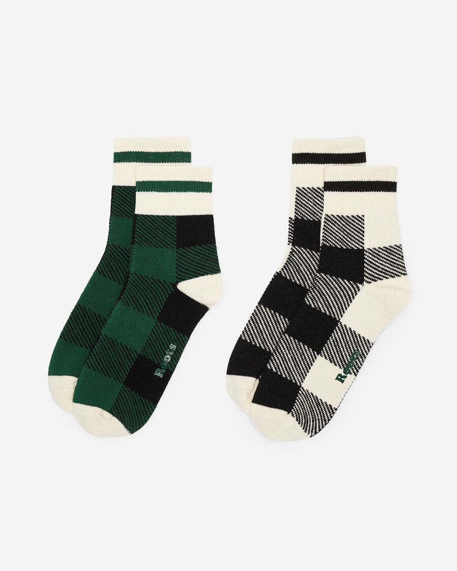 parkkarierte knöchelsocken für erwachsene 2er-pack