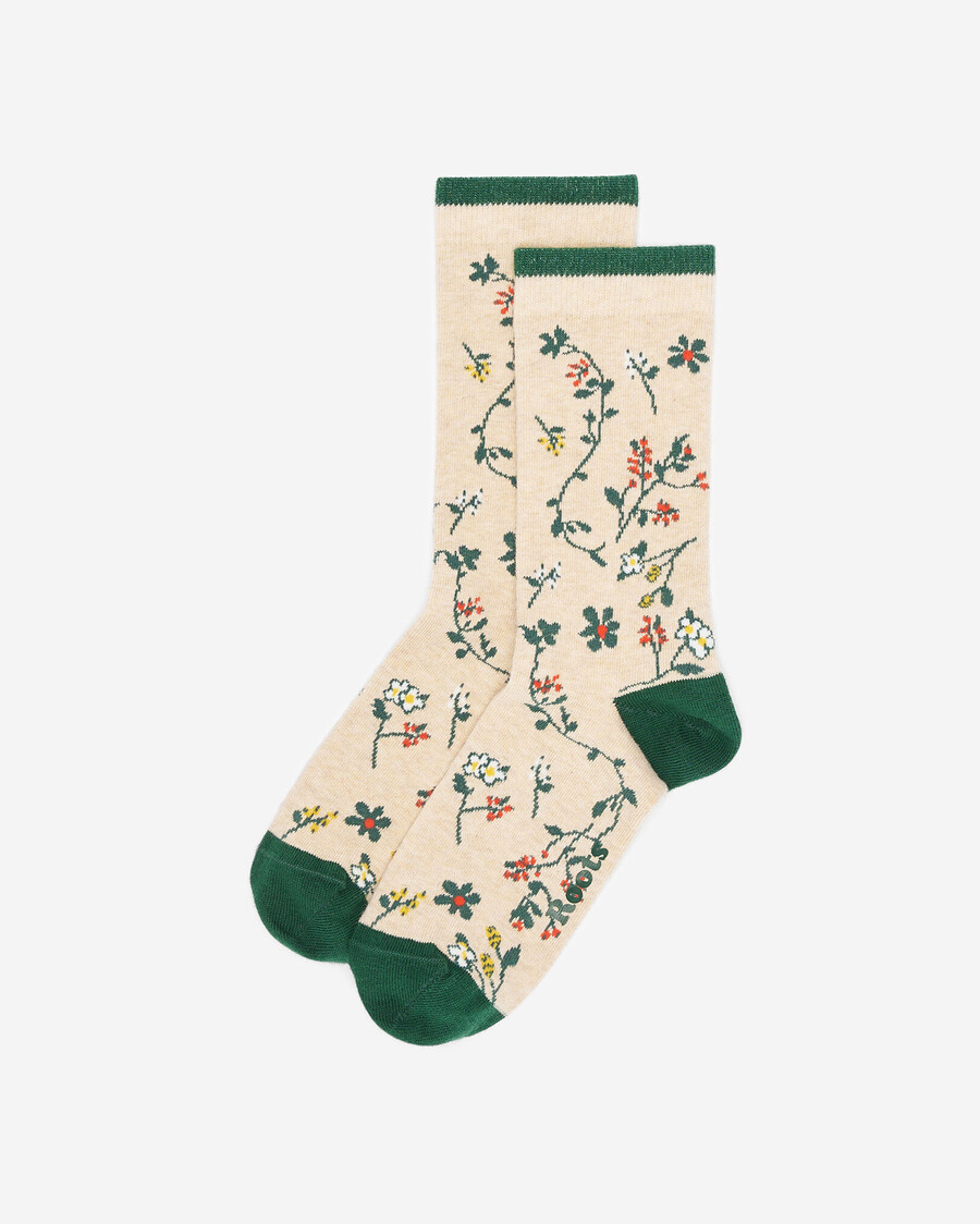 damen-socke mit blumenmuster