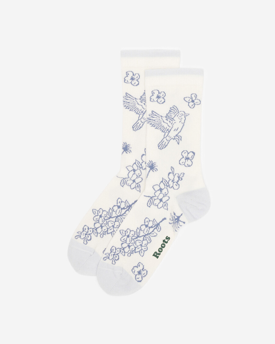 damen-socke mit blumenmuster