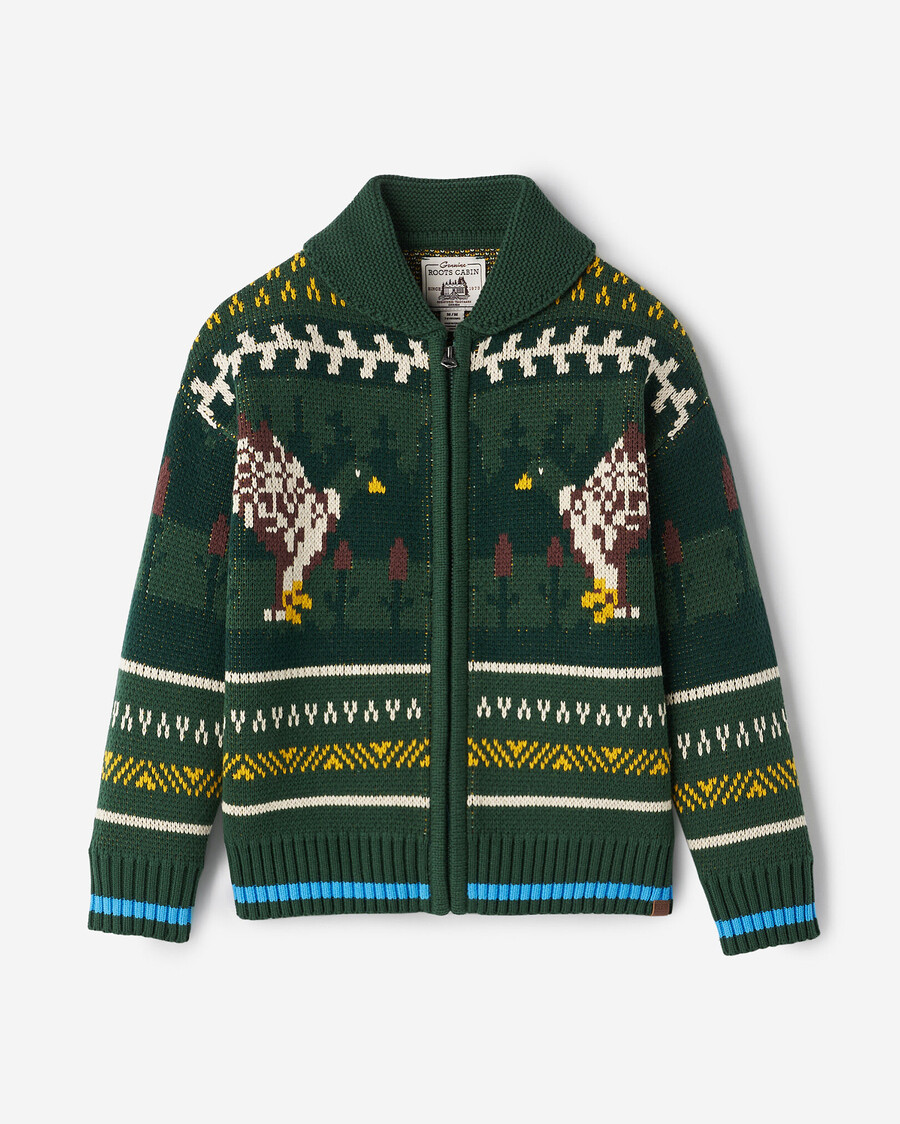 kinder-hüttenschal fair-isle-strickjacke