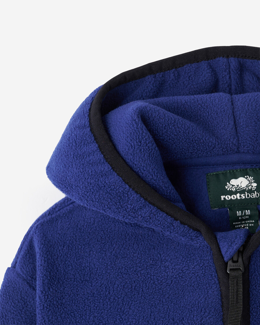baby-mikrofleece-kapuzenpullover mit durchgehendem reißverschluss