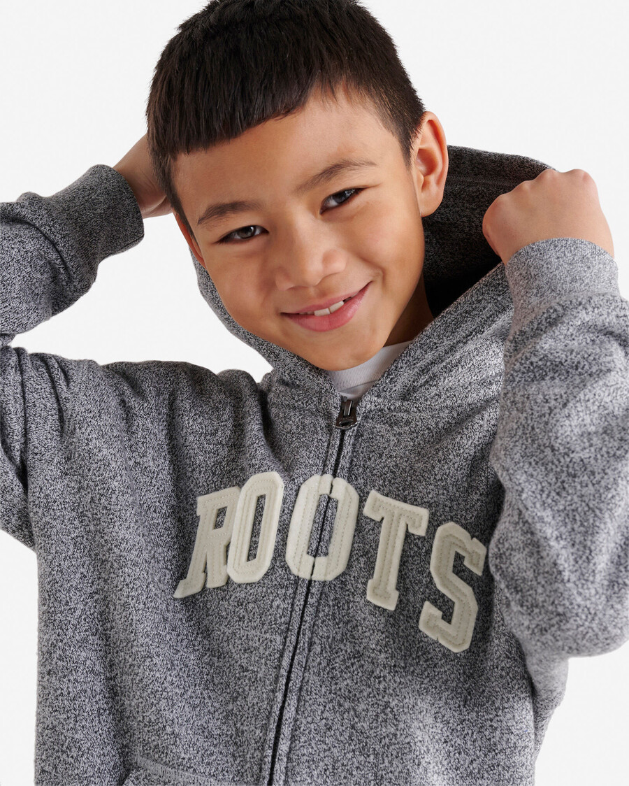 kinder-kapuzenpullover mit durchgehendem reißverschluss und roots-applikationen
