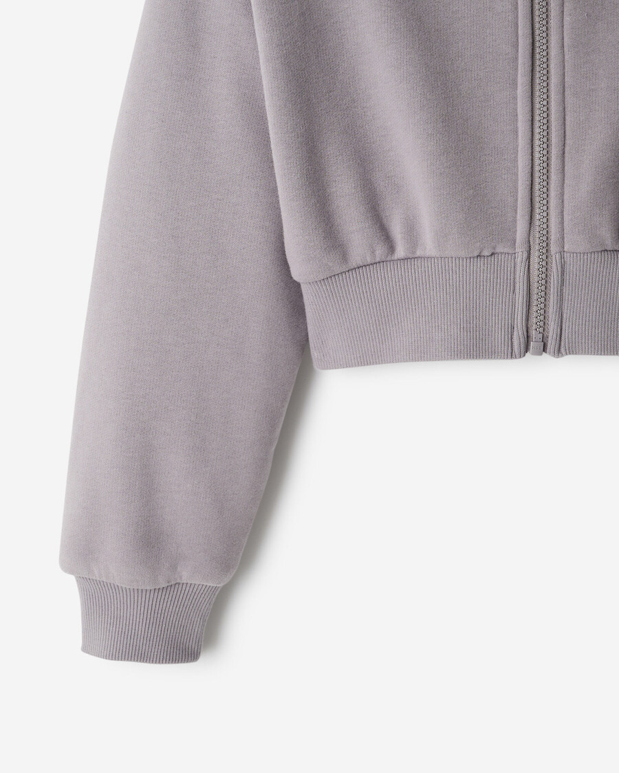 mädchen sommer cloud cropped bubble full zip hoodie