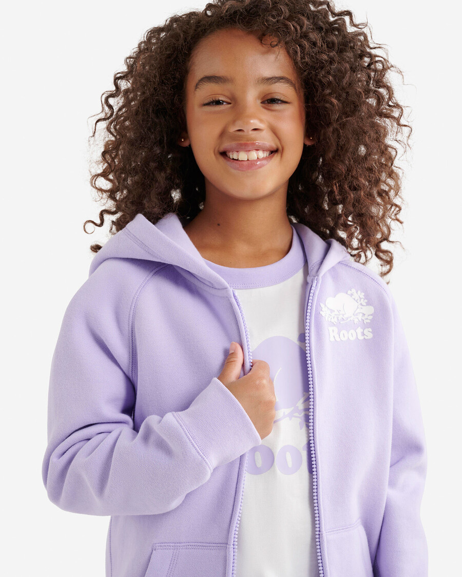 bio-kinder-kapuzenpullover mit durchgehendem reißverschluss