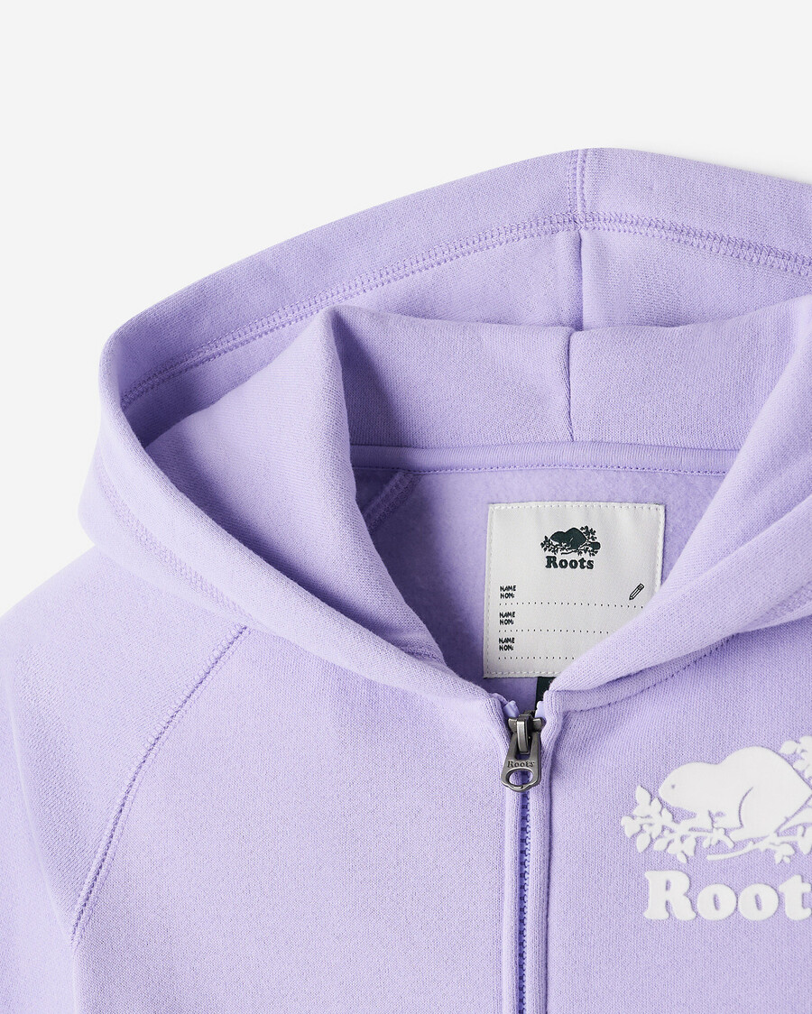 bio-kinder-kapuzenpullover mit durchgehendem reißverschluss