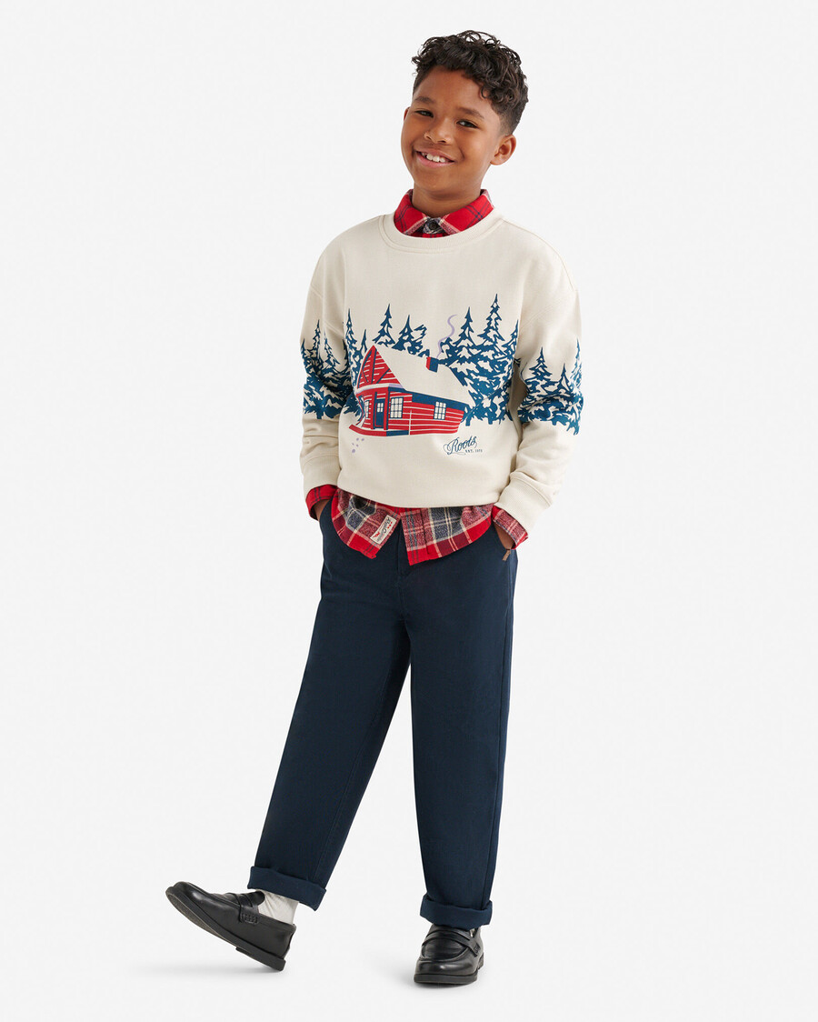 kinder-sweatshirt „cabin landscape crew