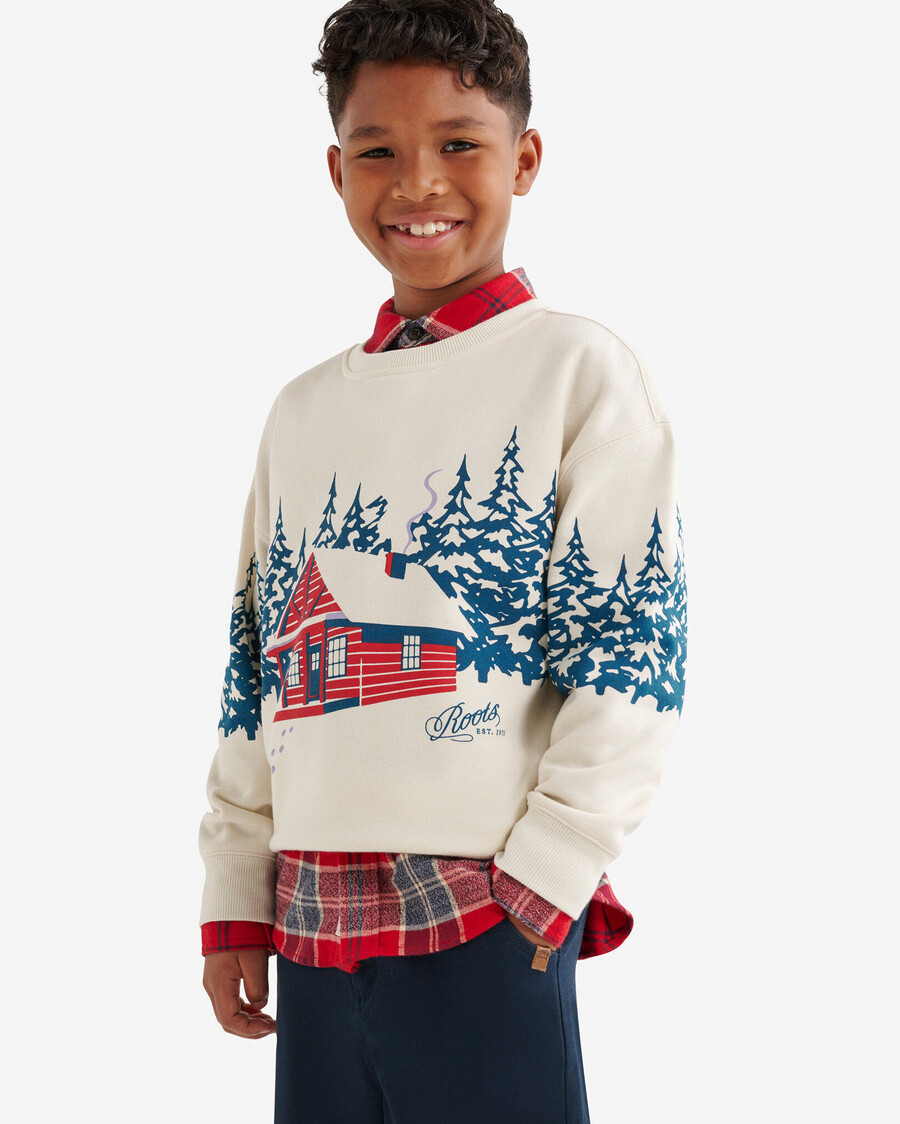 kinder-sweatshirt „cabin landscape crew