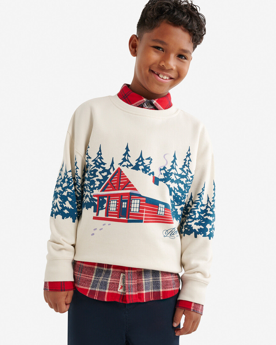 kinder-sweatshirt „cabin landscape crew