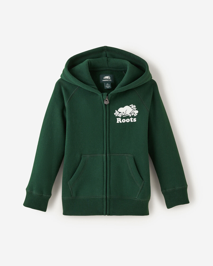 bio-hoodie für kleinkinder mit durchgehendem reißverschluss
