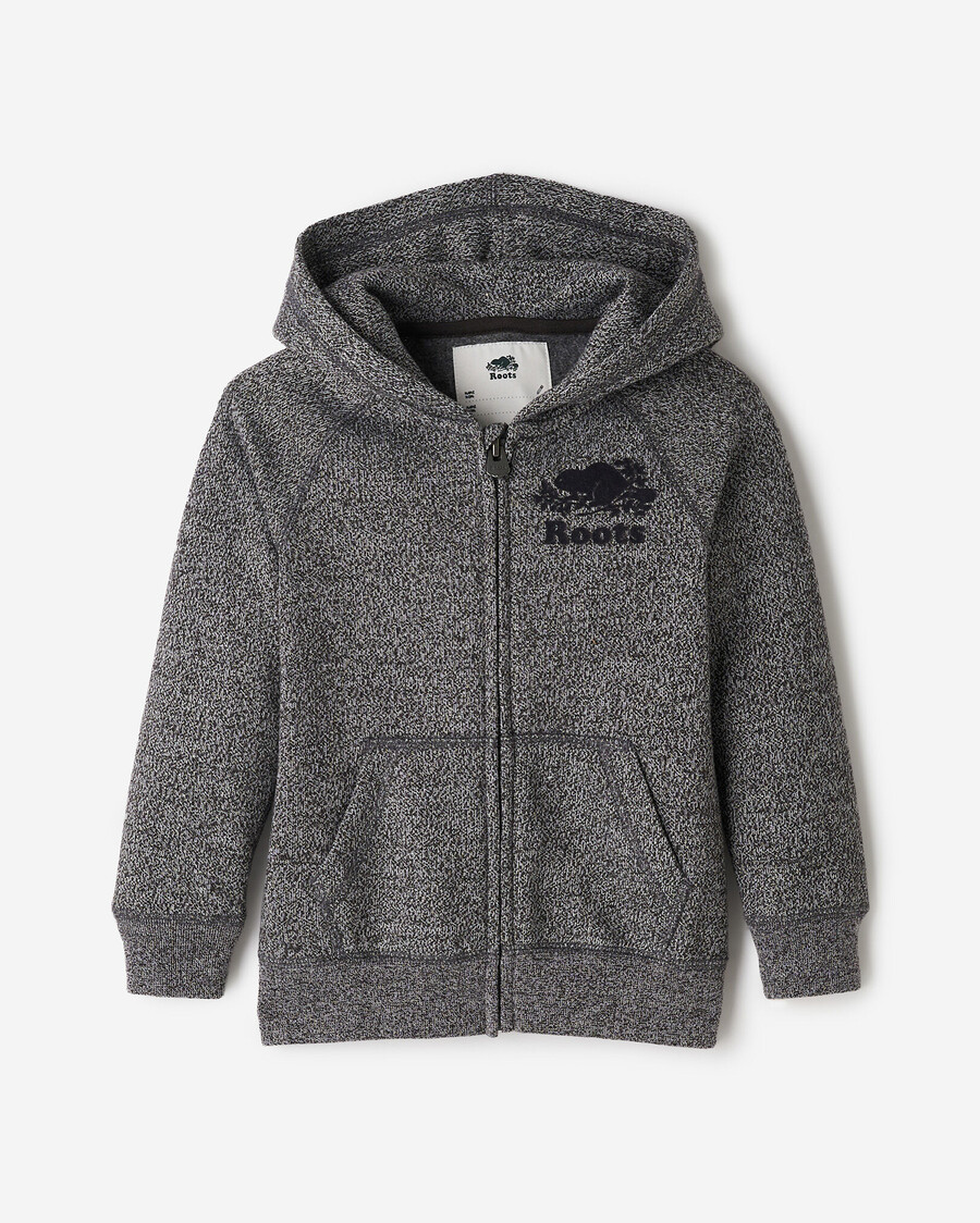 bio-hoodie für kleinkinder mit durchgehendem reißverschluss