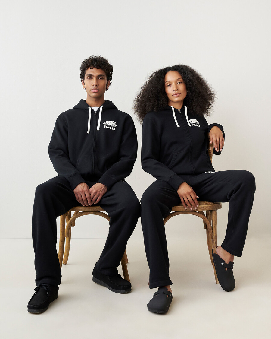 bio-original-kapuzenpullover mit durchgehendem reißverschluss