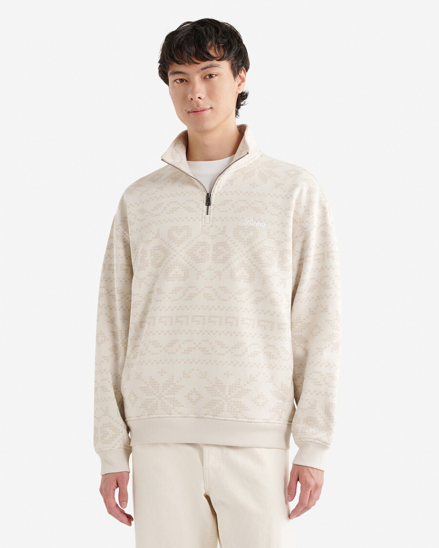 roots fair isle half zip