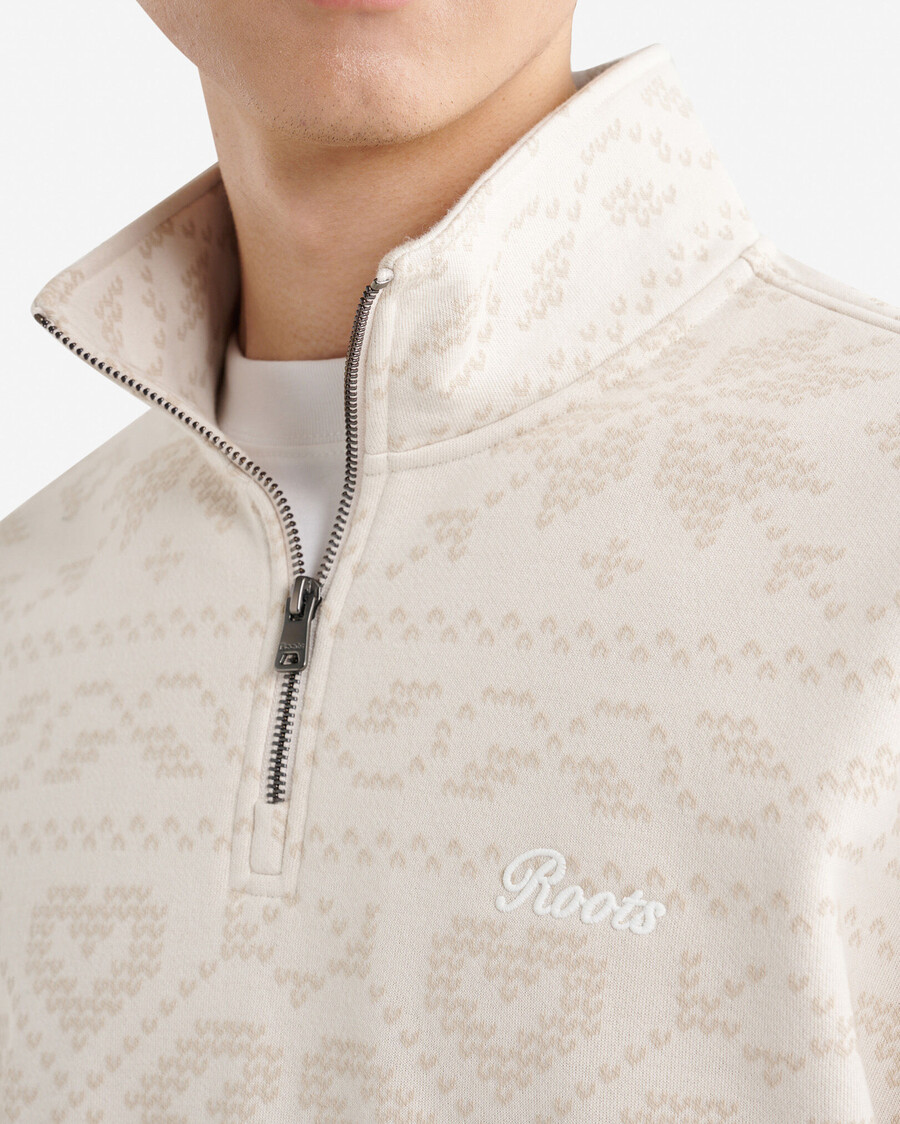 roots fair isle half zip