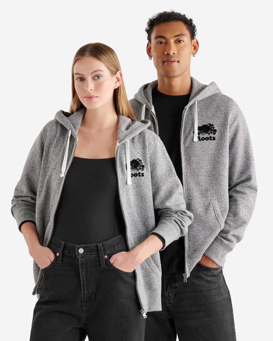 bio-original-kapuzenpullover mit durchgehendem reißverschluss