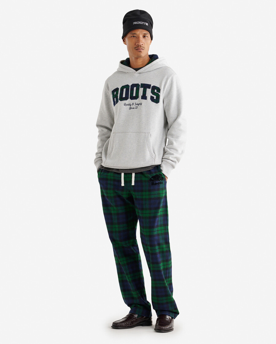 kapuzenpullover mit karoapplikationen