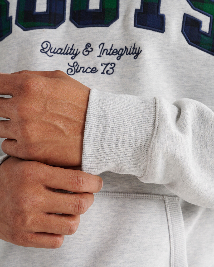 kapuzenpullover mit karoapplikationen
