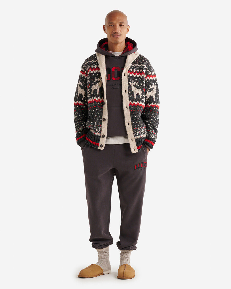 kapuzenpullover mit karoapplikationen