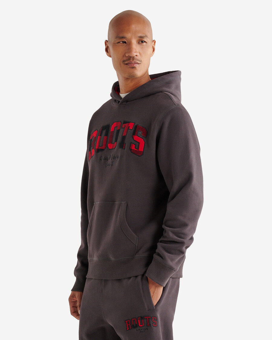 kapuzenpullover mit karoapplikationen