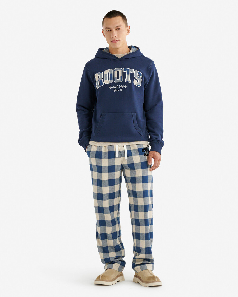 kapuzenpullover mit karoapplikationen