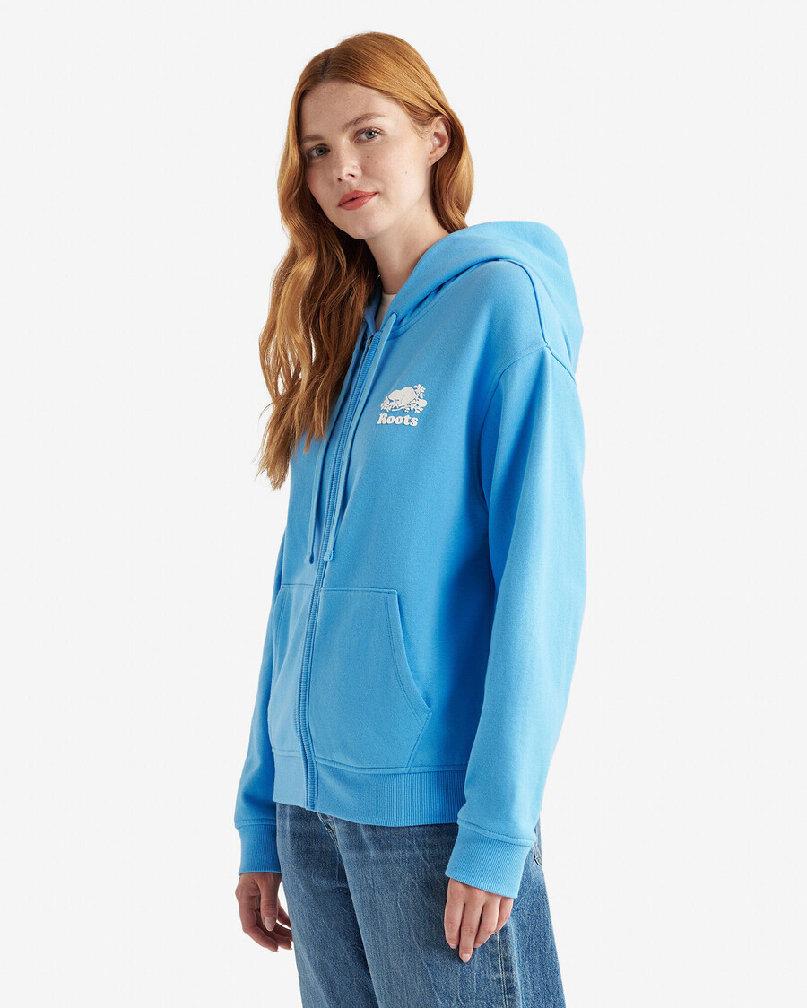 bio-original-kapuzenpullover mit durchgehendem reißverschluss locker geschnitten