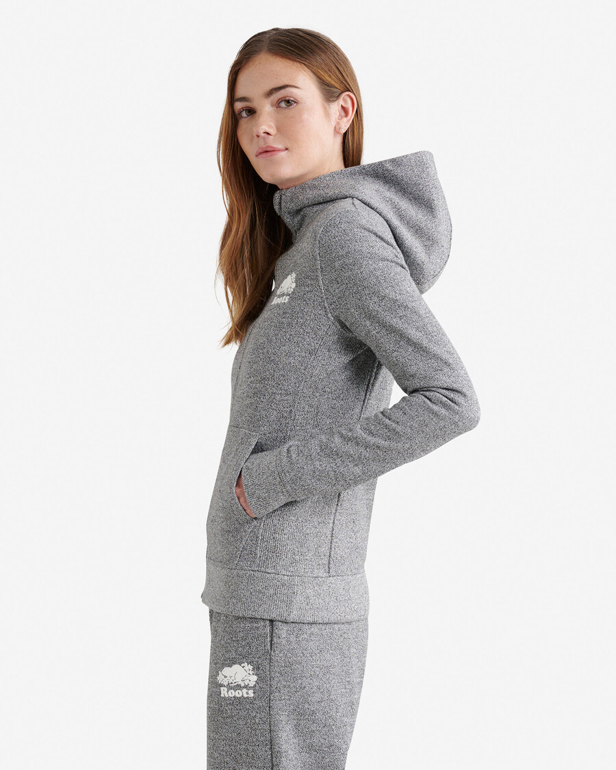 bio-kupfer slim-fit-kapuzenpullover mit durchgehendem reißverschluss