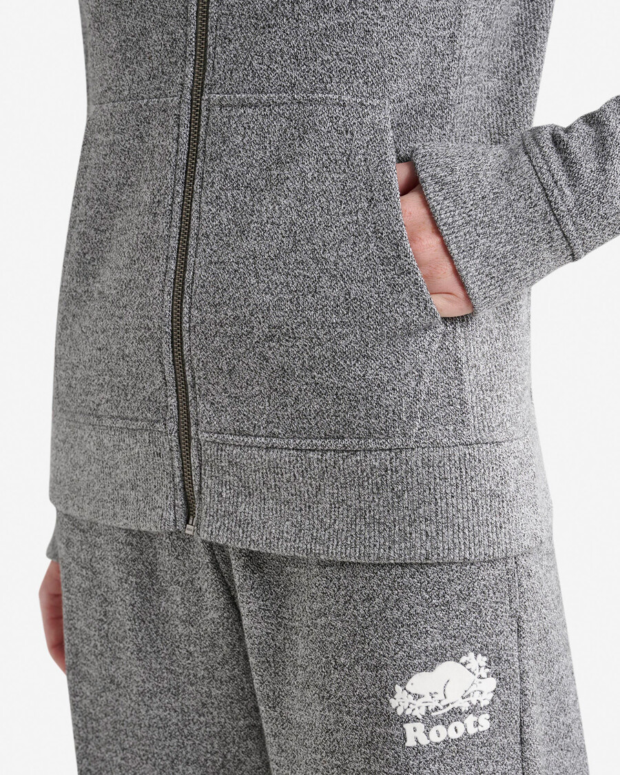 bio-kupfer slim-fit-kapuzenpullover mit durchgehendem reißverschluss