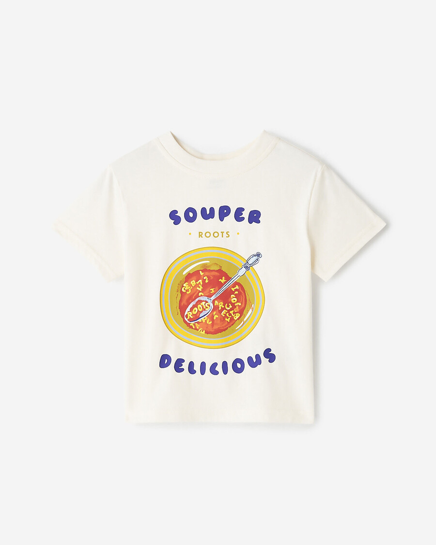 t-shirt mit kleinkind-lebensmittel-motiv