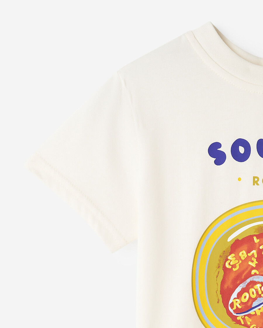 t-shirt mit kleinkind-lebensmittel-motiv