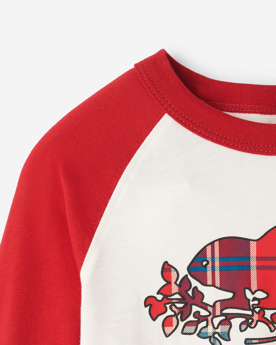 kariertes baseball-t-shirt für kleinkinder