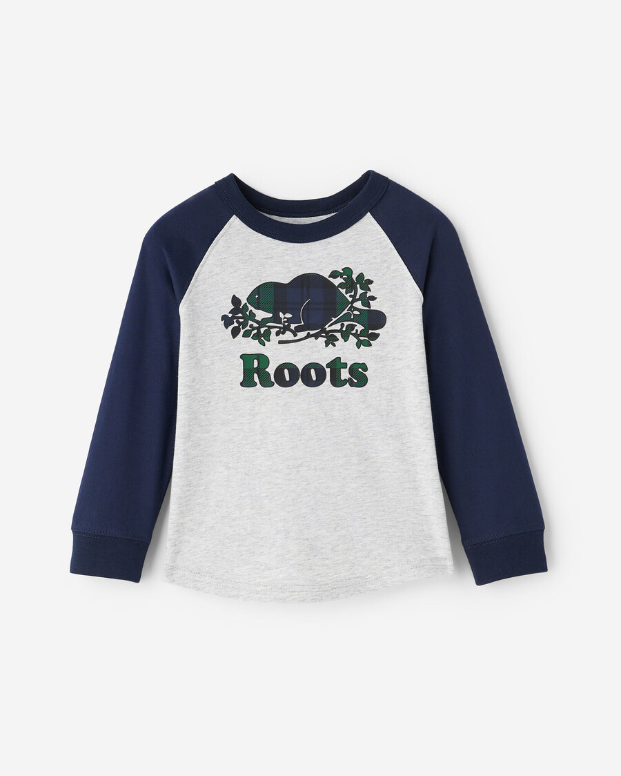 kariertes baseball-t-shirt für kleinkinder