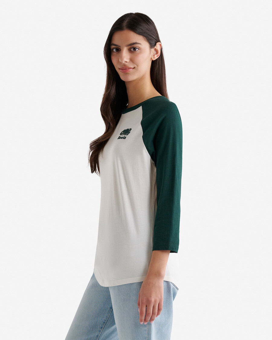 damen-baseball-t-shirt aus bio-baumwolle von cooper