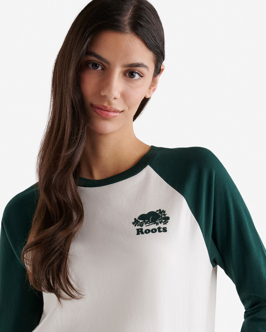 damen-baseball-t-shirt aus bio-baumwolle von cooper