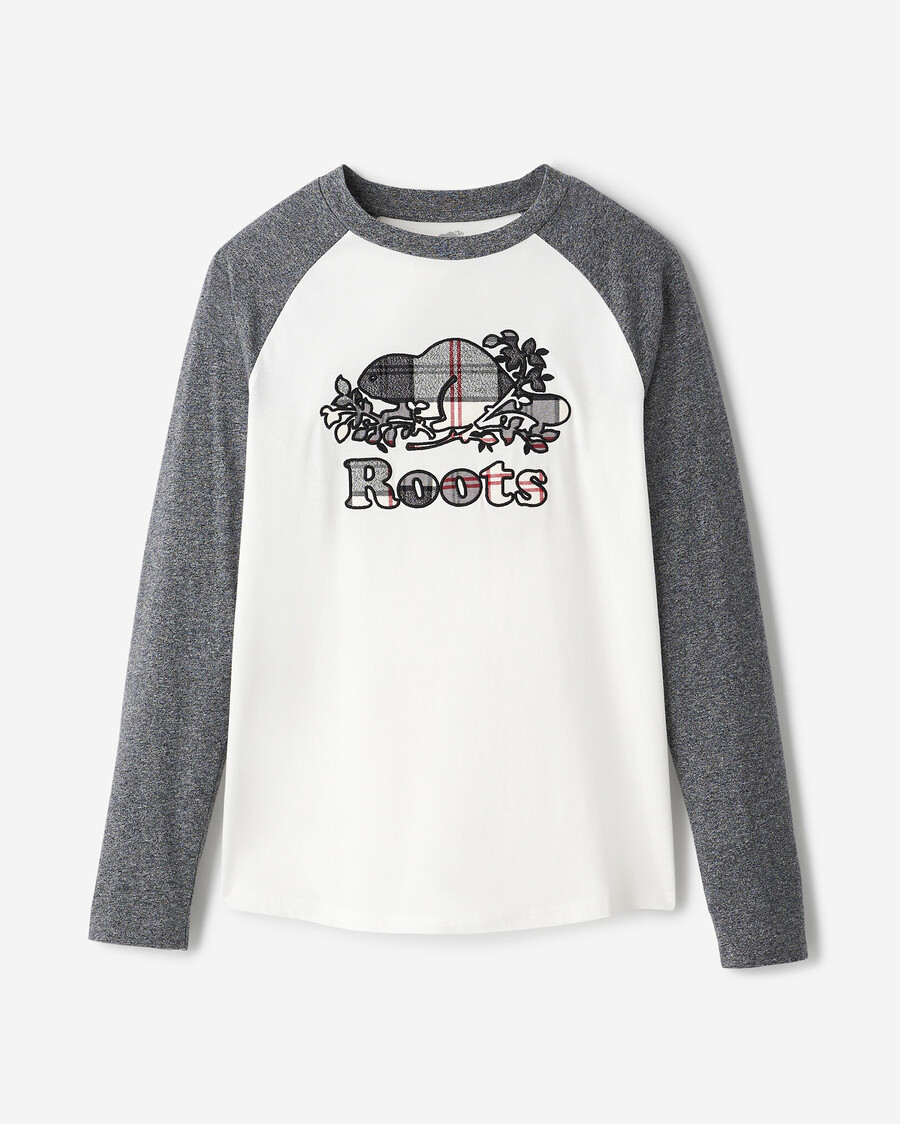 damen cooper kariertes langarm-t-shirt