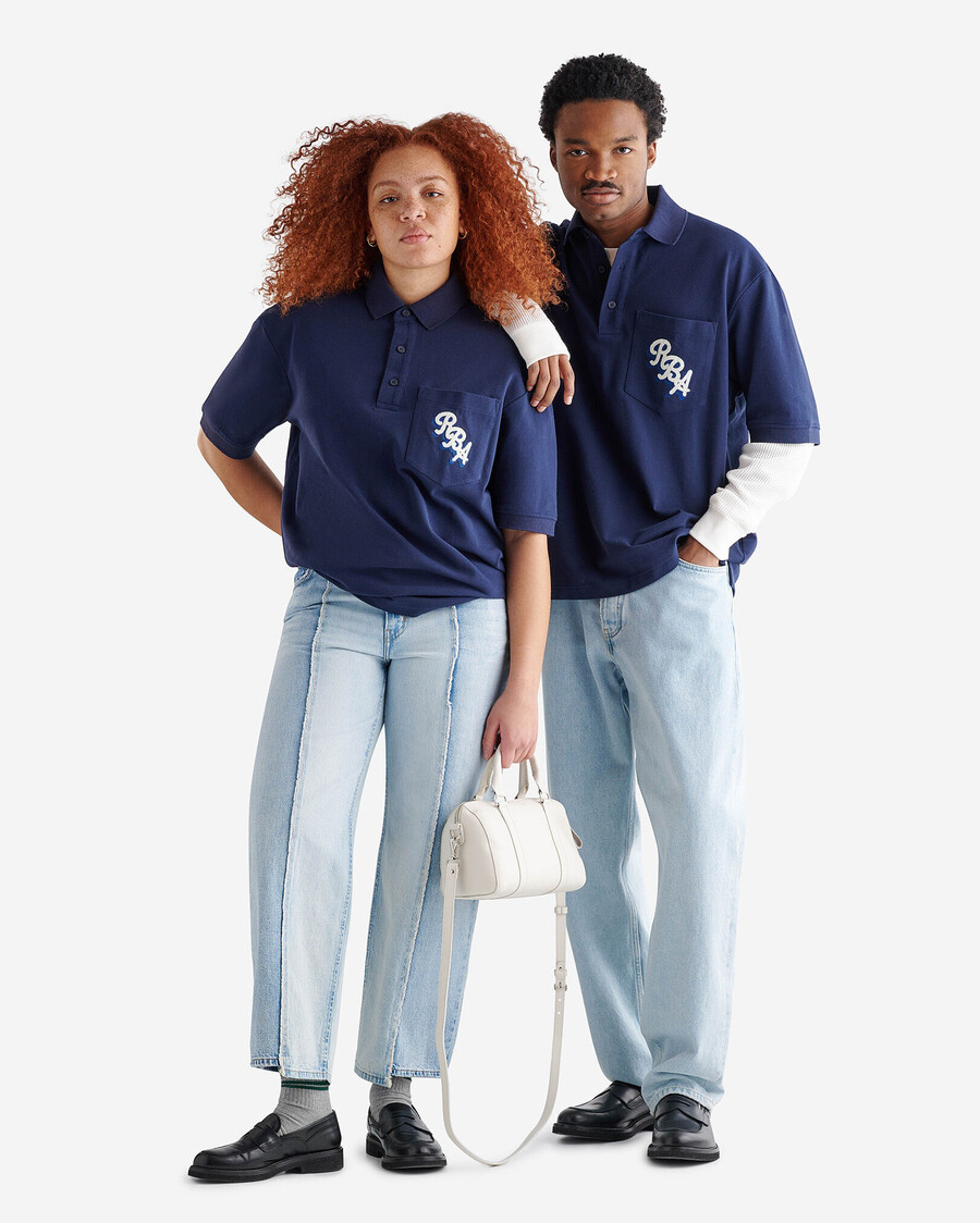 rba oversized kurzarm-polohemd mit tasche