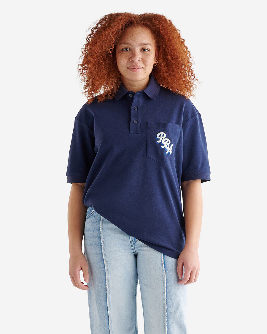 rba oversized kurzarm-polohemd mit tasche